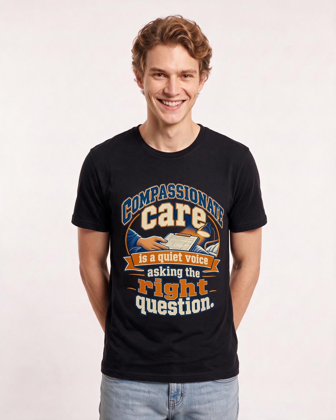 Nurse Black T-Shirt for Men – Nursing Life Graphic Tee product image 1