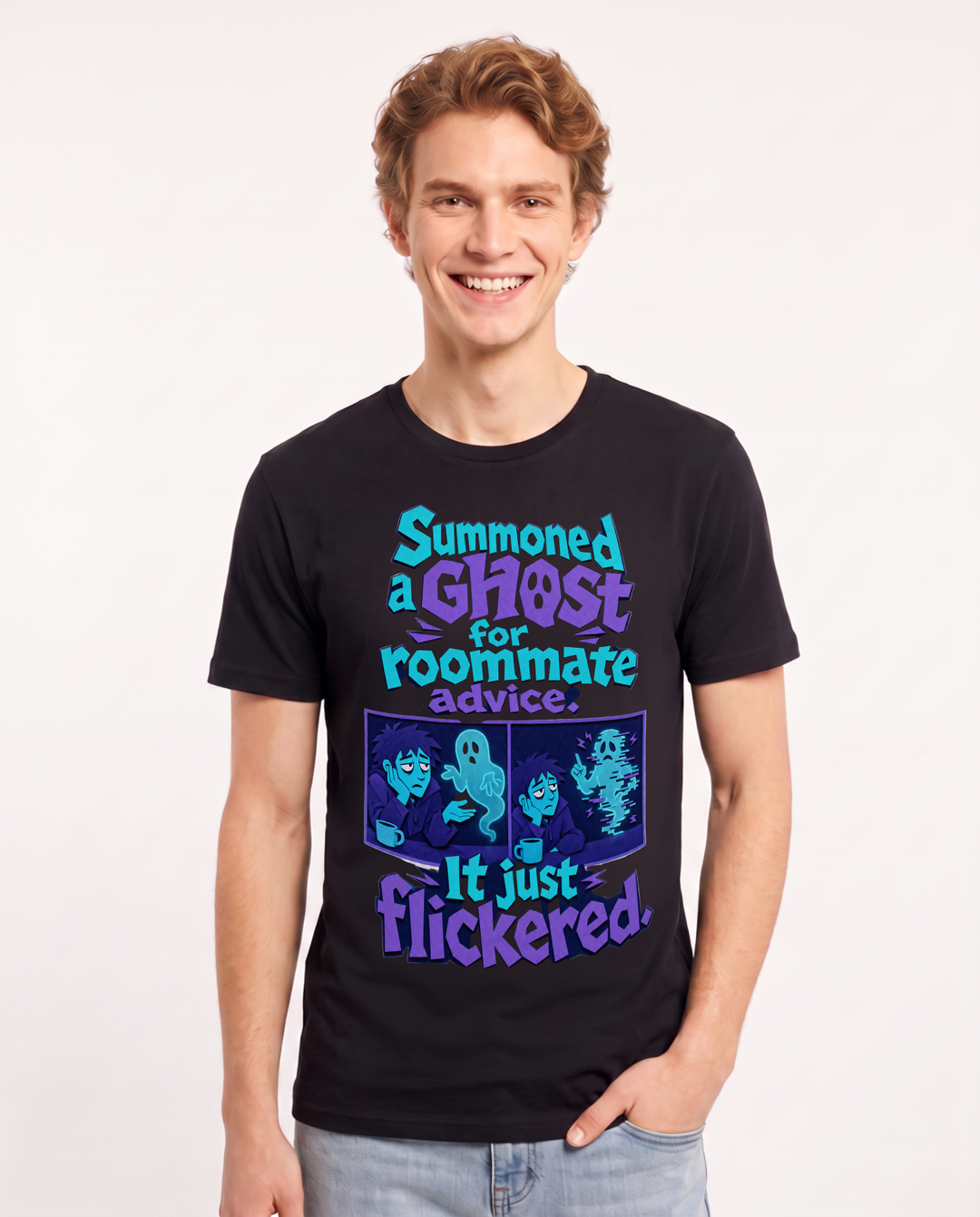 Halloween Black T-Shirt for Men – Halloween Theme Graphic Tee product image 3