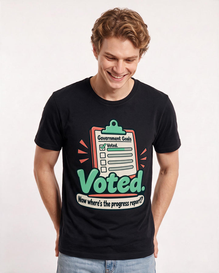 Political Statement Black T-Shirt for Men – Everyday Expression Graphic Tee product image 1