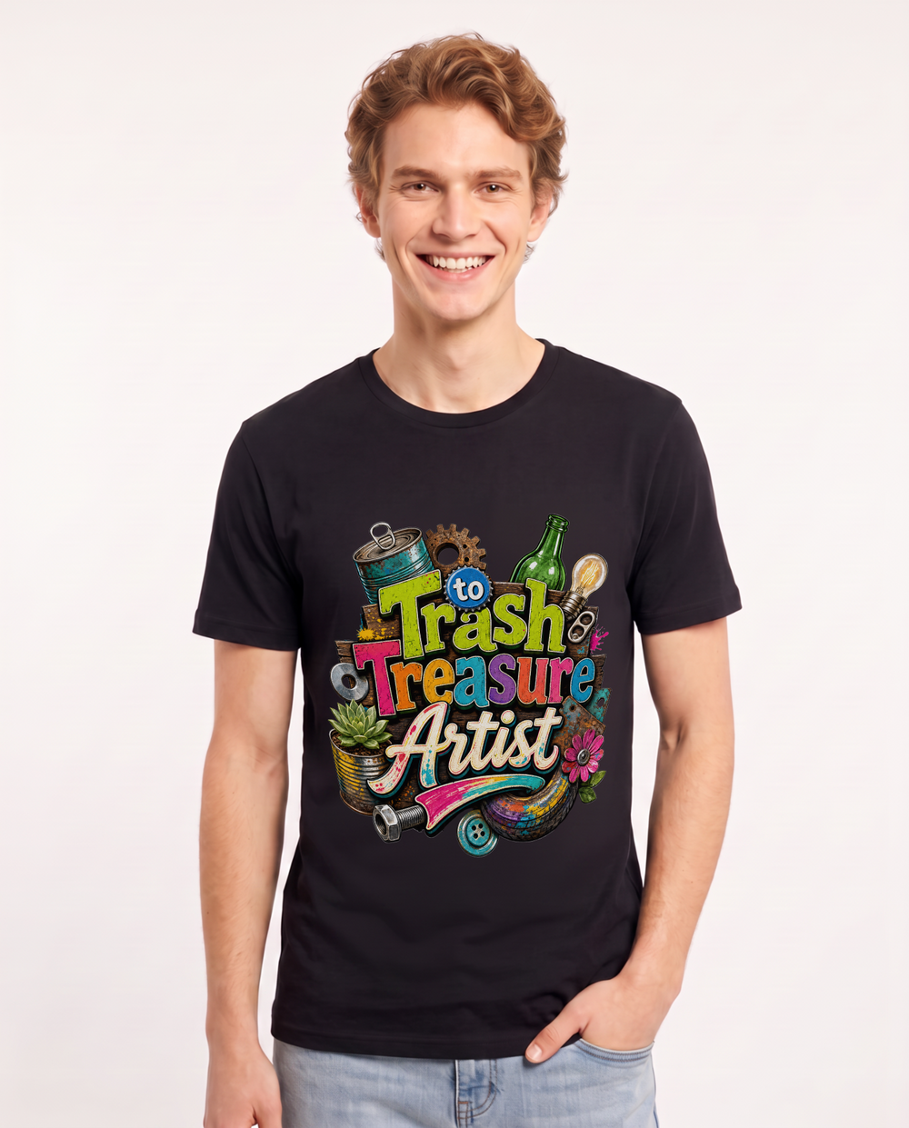 Trash to Treasure Artist Men's Black T-Shirt product image 2