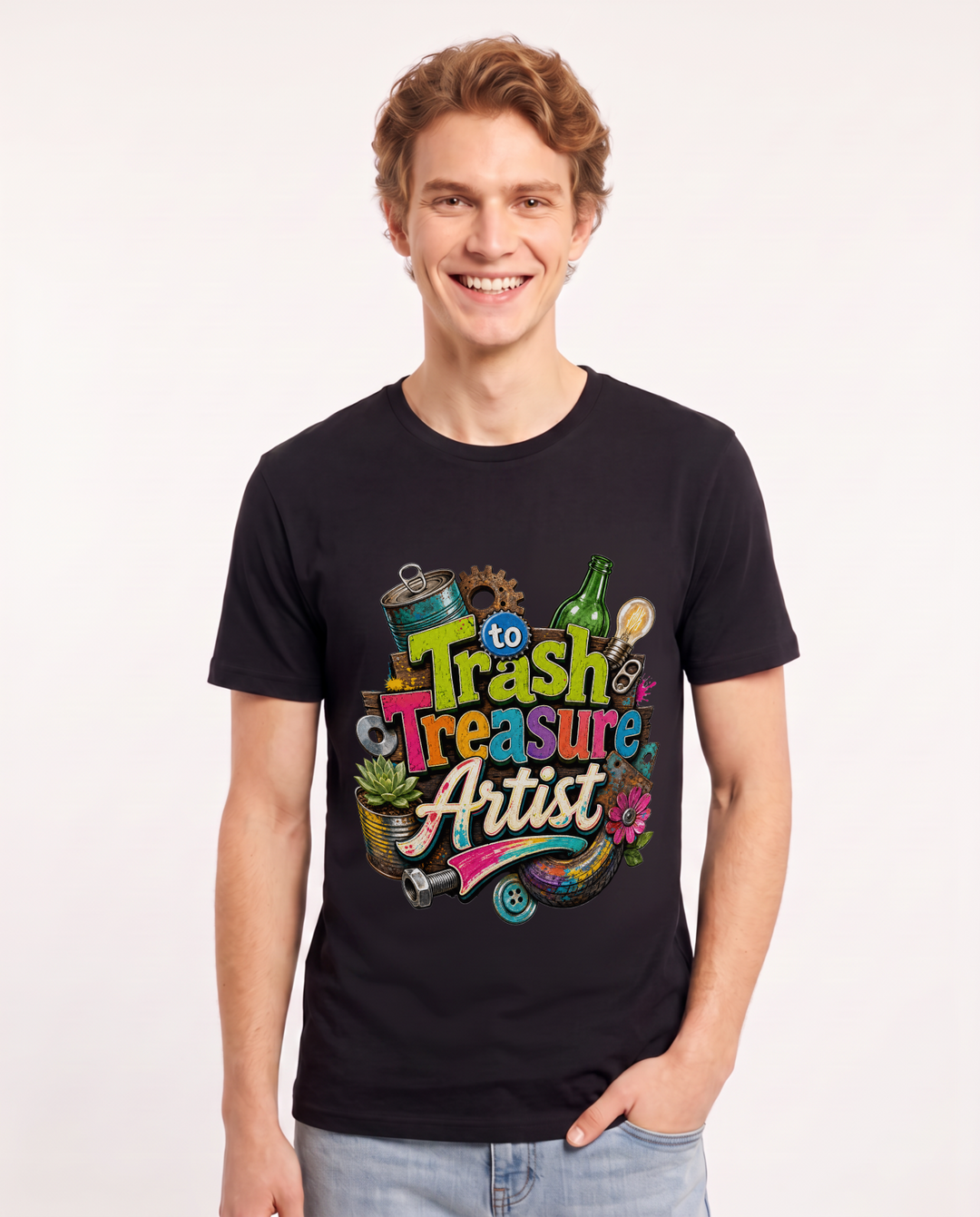 Trash to Treasure Artist Men's Black T-Shirt product image 2