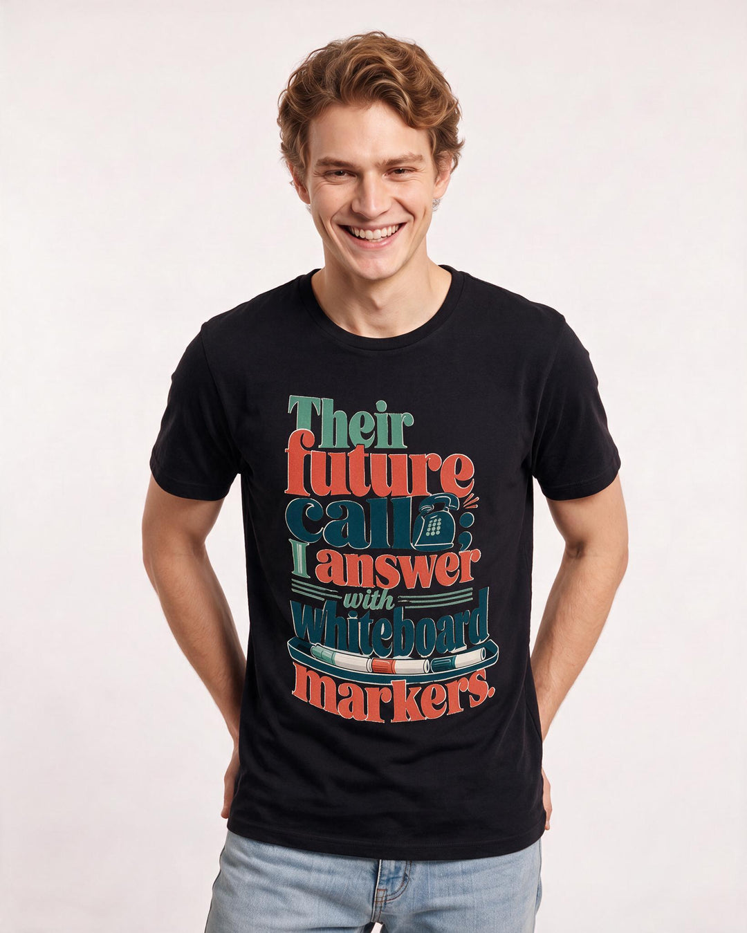 Teacher Black T-Shirt for Men – Everyday Expression Graphic Tee product image 1