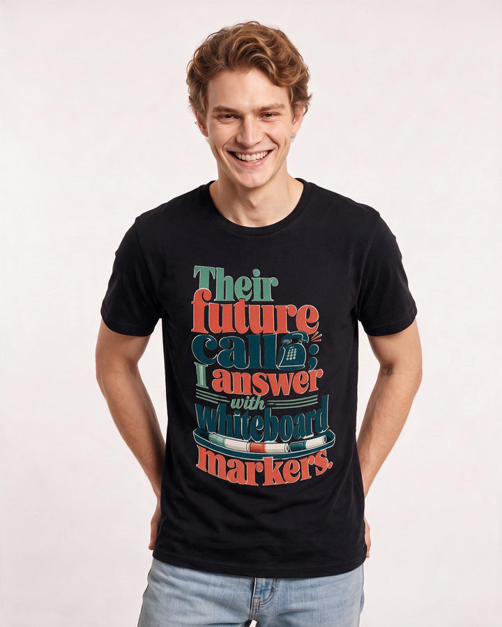 Teacher Black T-Shirt for Men – Everyday Expression Graphic Tee product image 1