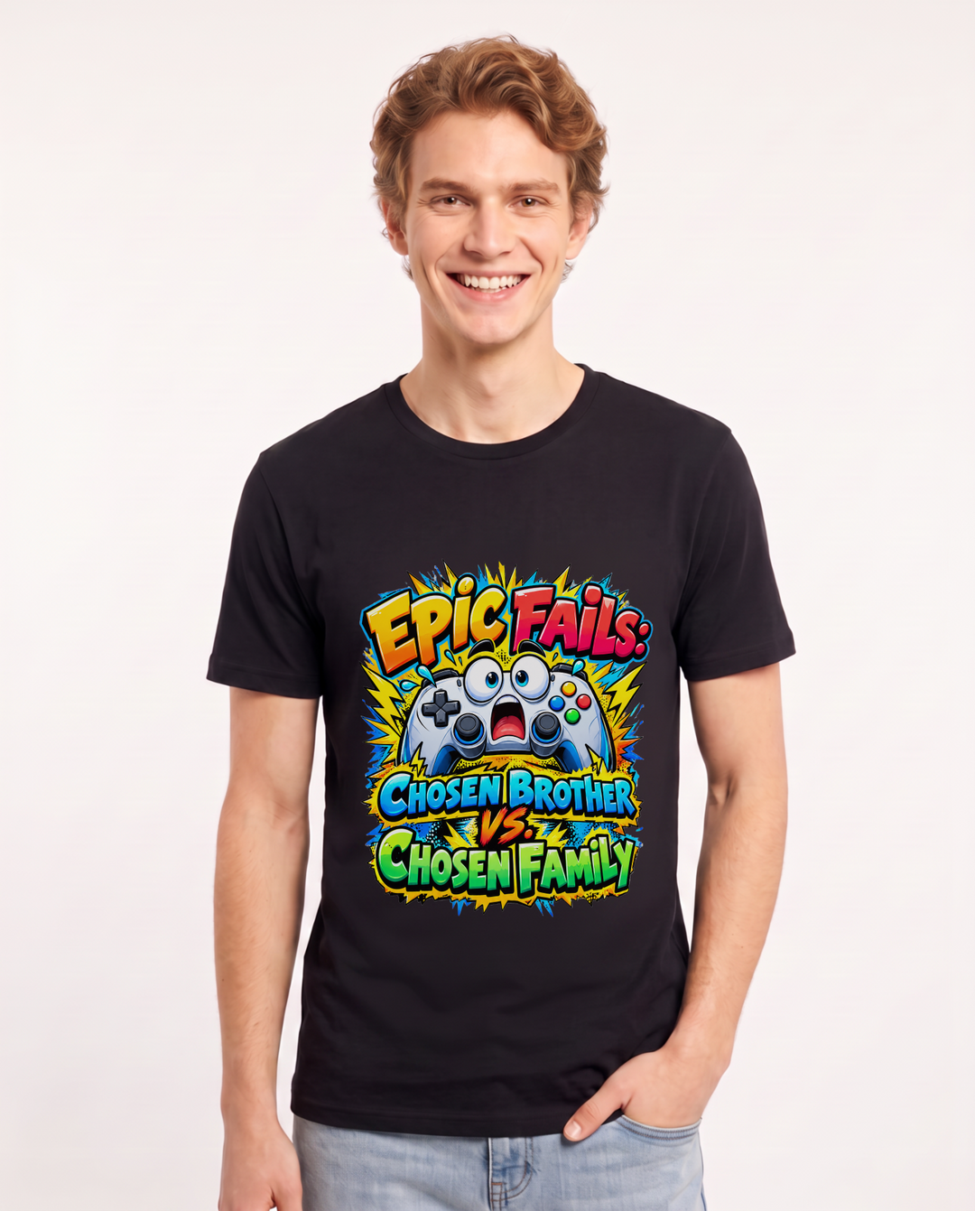 Epic Fails: Chosen Brother vs. Chosen Family Men's Black T-Shirt product image 2