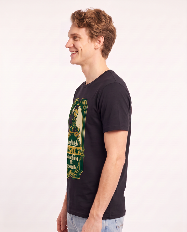 Graphic Men's Black T-Shirt - I definitely missed a step assembling product image 2