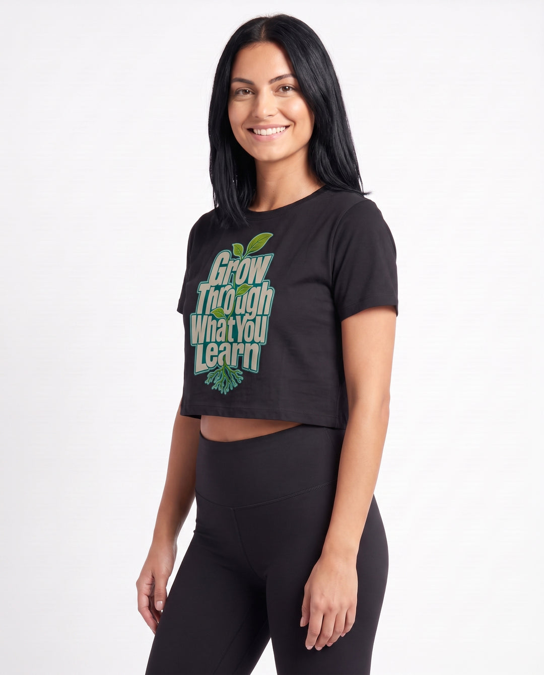 Grow Through What You Learn Crop Top mockup 2