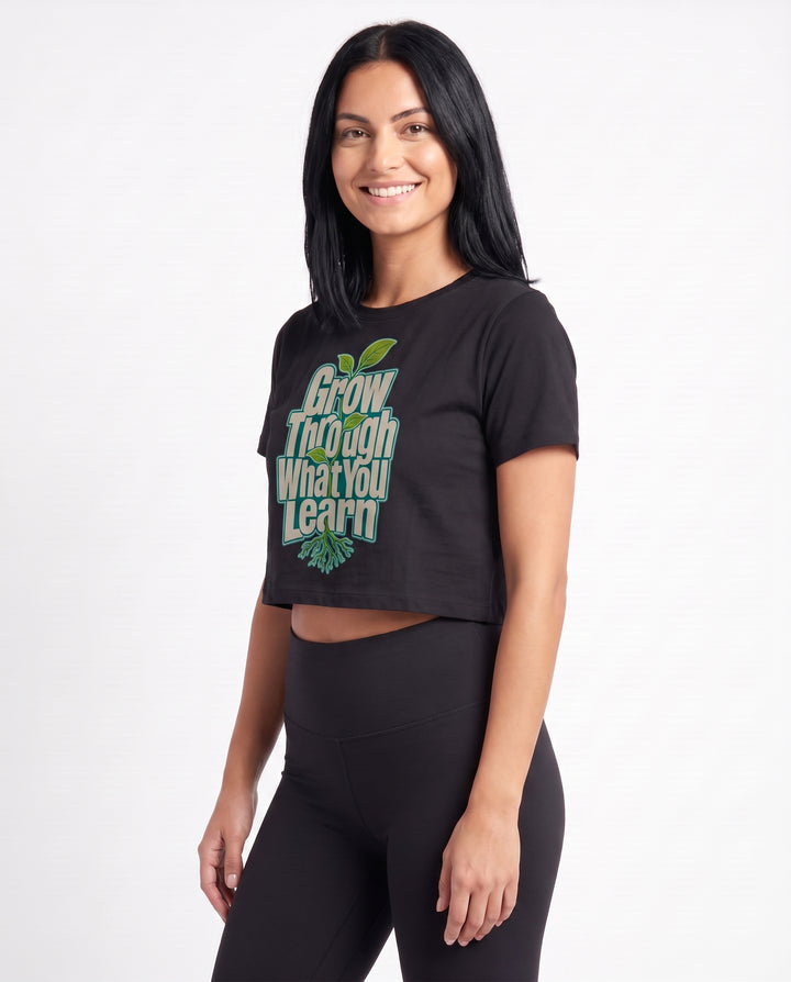 Grow Through What You Learn Crop Top mockup 2