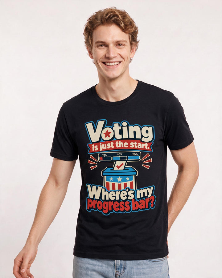 Political Statement Black T-Shirt for Men – Everyday Expression Graphic Tee product image 1