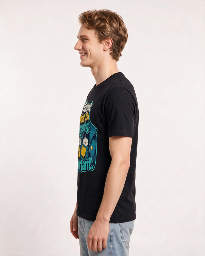 Meme Black T-Shirt for Men – Everyday Expression Graphic Tee product image 2
