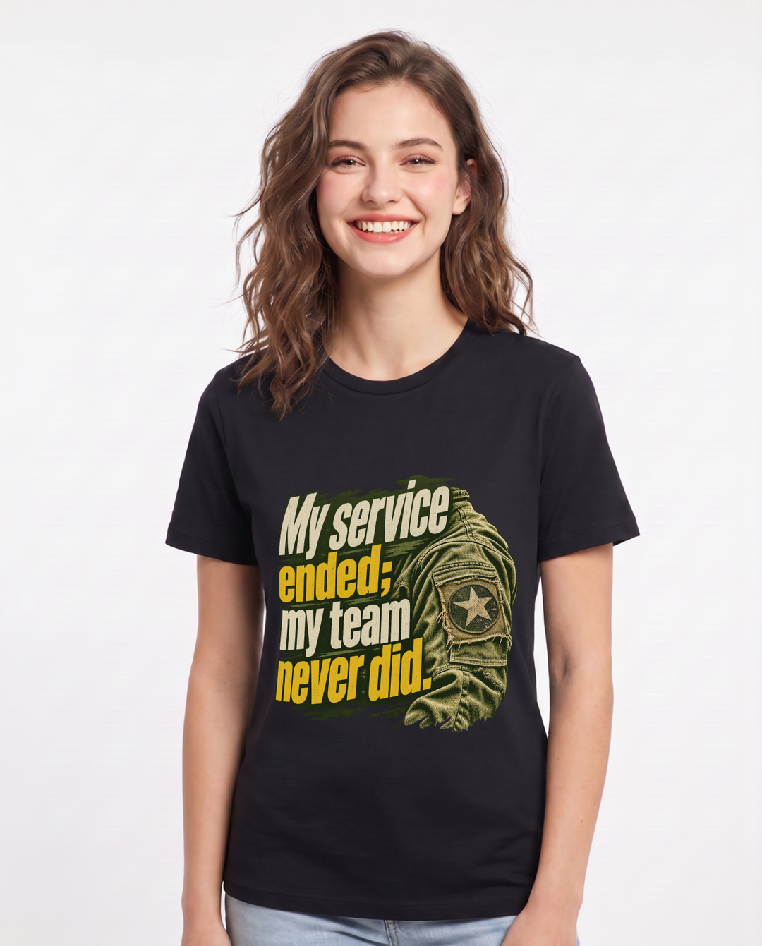 Veteran Black T-Shirt for Women – Everyday Expression Graphic Tee product image 3