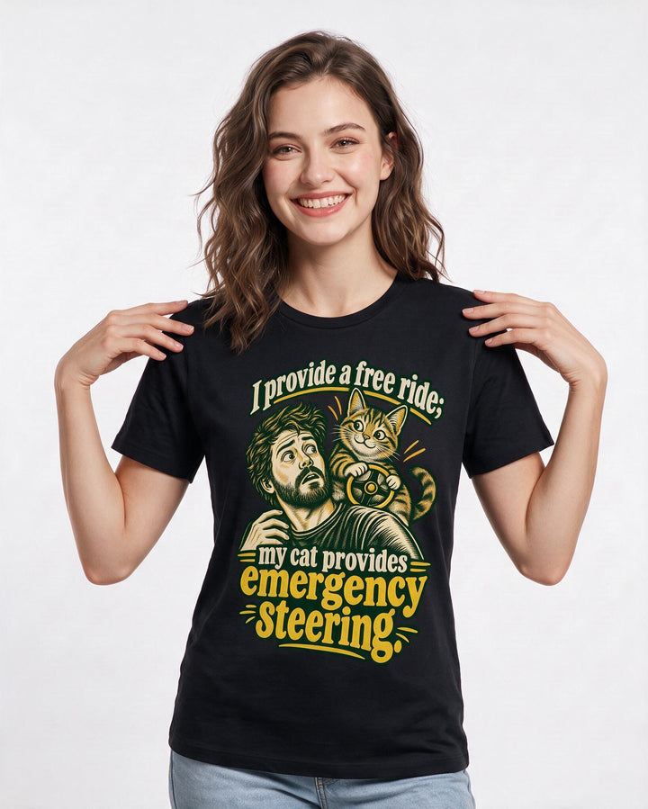 Cat Lover Black T-Shirt for Women – Everyday Expression Graphic Tee product image 1