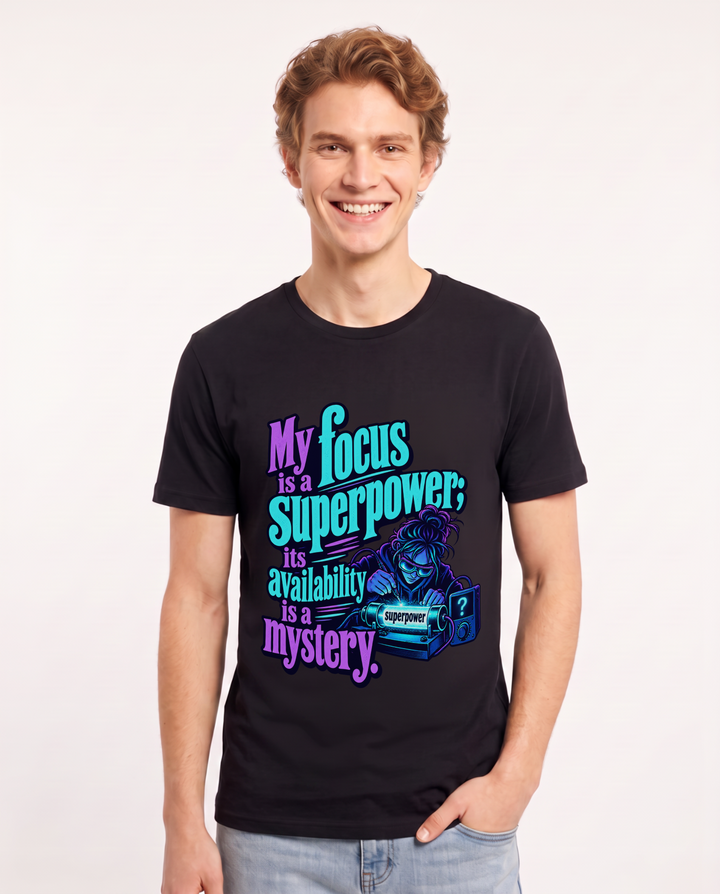Neurodiversity Black T-Shirt for Men – Everyday Expression Graphic Tee product image 3