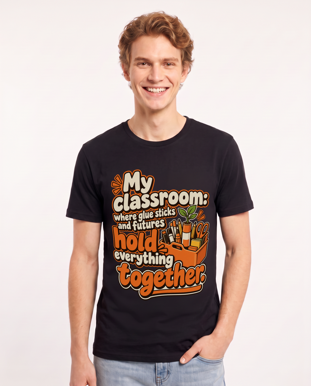 Teacher Black T-Shirt for Men – Everyday Expression Graphic Tee product image 3