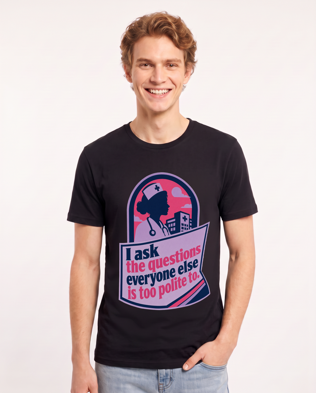 Nurse Gift Men's Black T-Shirt - I ask the questions everyone else is product image 1