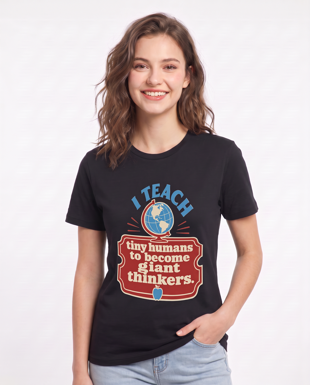 Teacher Gift Women's Black T-Shirt - I teach tiny humans to become product image 3