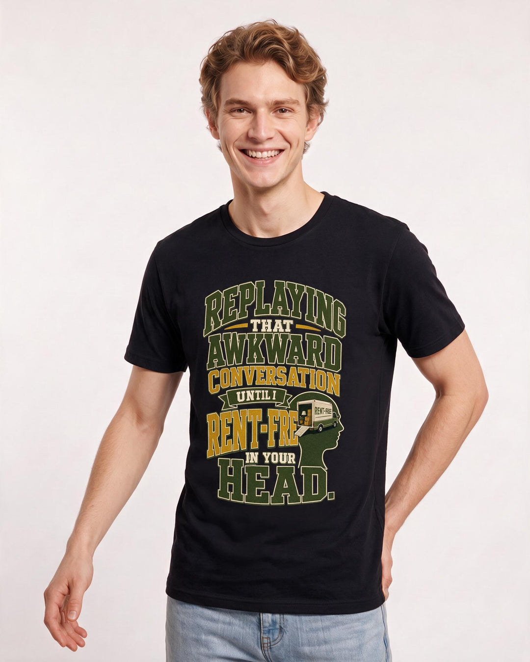 Meme Black T-Shirt for Men – Everyday Expression Graphic Tee product image 3