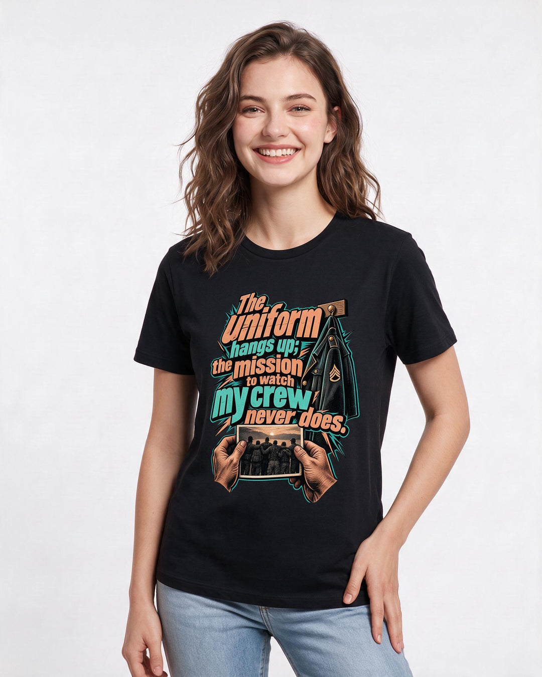 Veteran Black T-Shirt for Women – Everyday Expression Graphic Tee product image 1