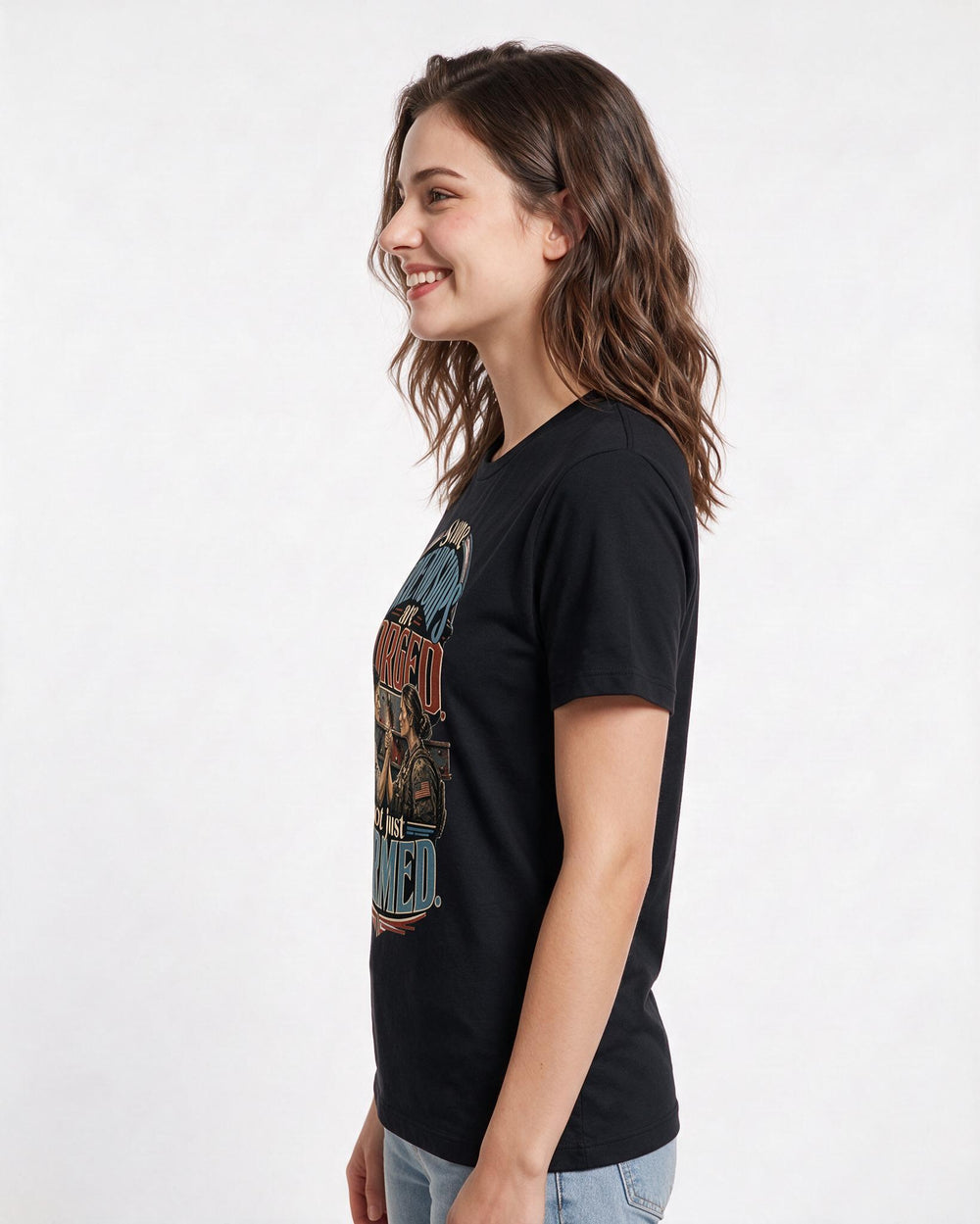 Veteran Women's Black T-Shirt – Some friendships are forged, not just formed. product image 2