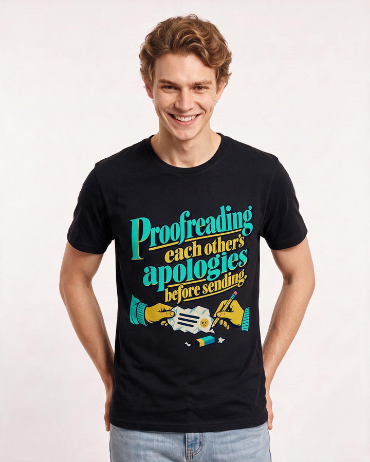 Couples Black T-Shirt for Men – Everyday Expression Graphic Tee product image 1