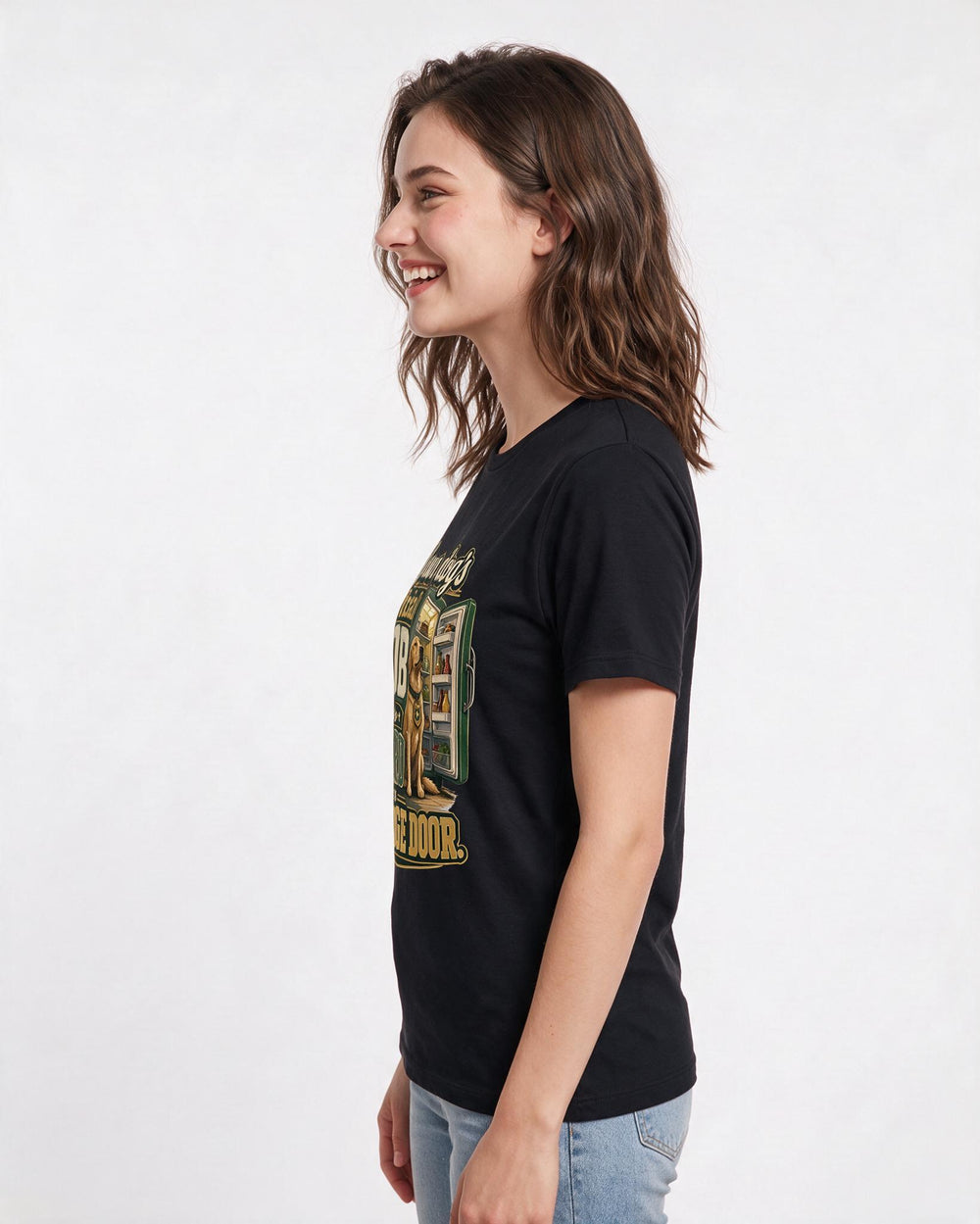 Cat Lover Black T-Shirt for Women – Everyday Expression Graphic Tee product image 2