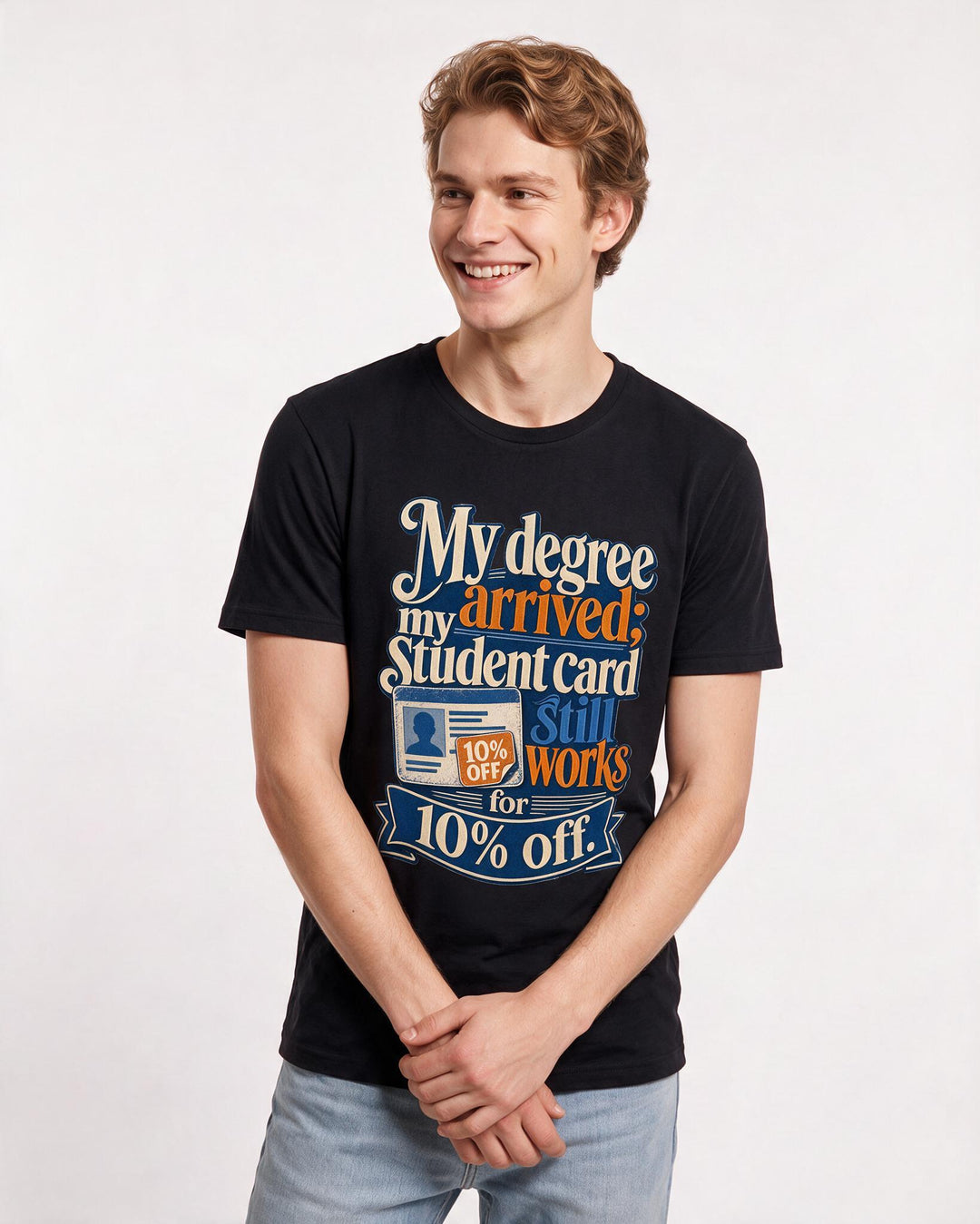 Graduation Black T-Shirt for Men – Everyday Expression Graphic Tee product image 1