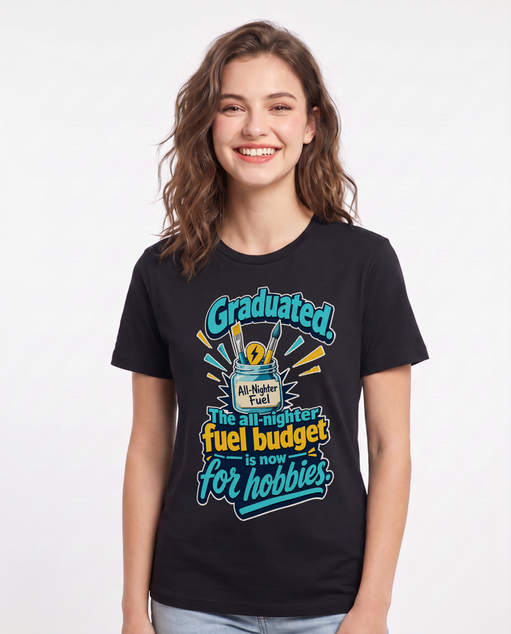 Graduation Black T-Shirt for Women – Everyday Expression Graphic Tee product image 3