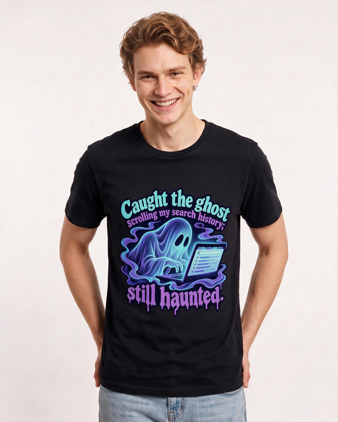 Halloween Black T-Shirt for Men – Halloween Theme Graphic Tee product image 1