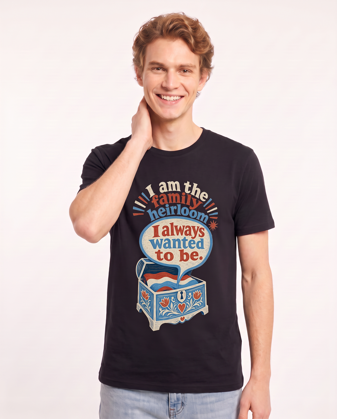 Graphic Men's Black T-Shirt - I am the family heirloom I always wanted product image 3