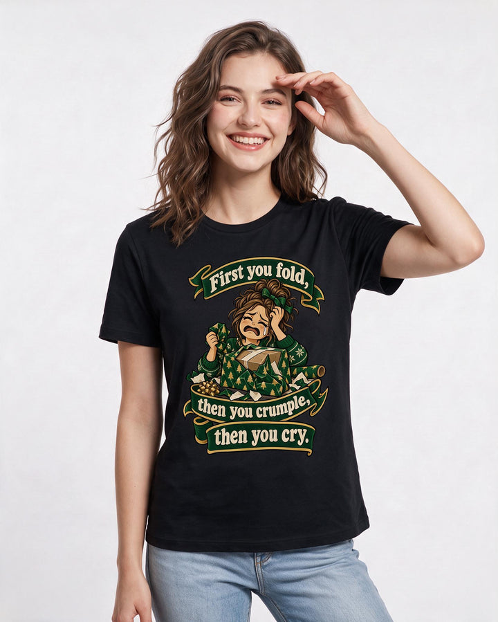 Christmas Black T-Shirt for Women – Holiday Theme Graphic Tee product image 1