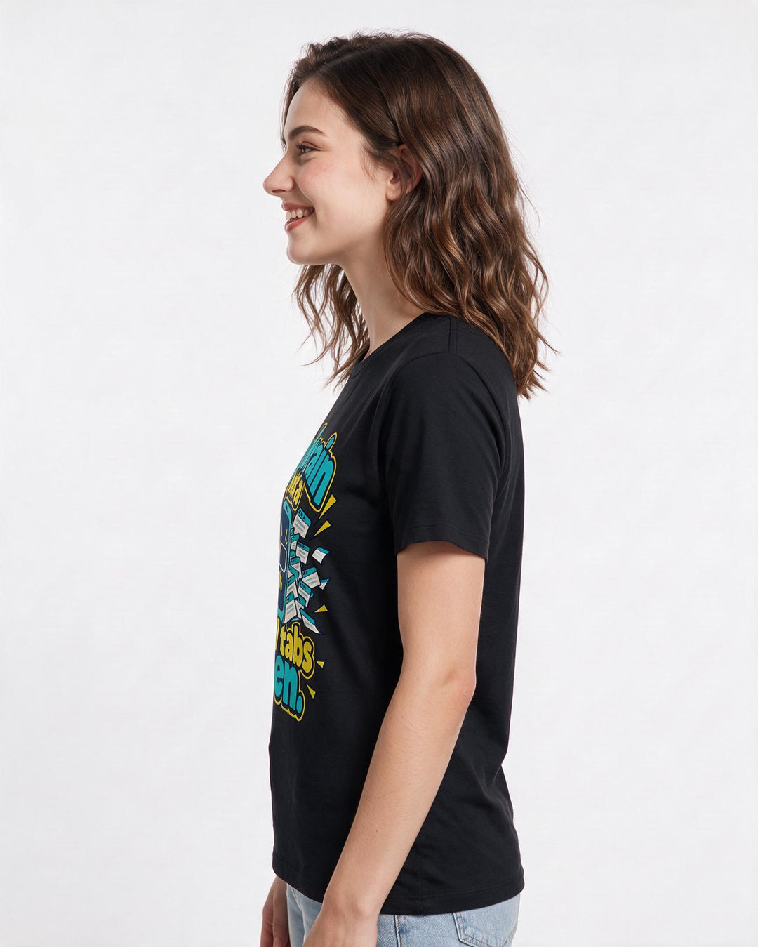 Meme Black T-Shirt for Women – Everyday Expression Graphic Tee product image 2