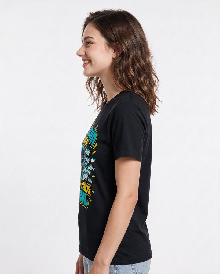 Meme Black T-Shirt for Women – Everyday Expression Graphic Tee product image 2
