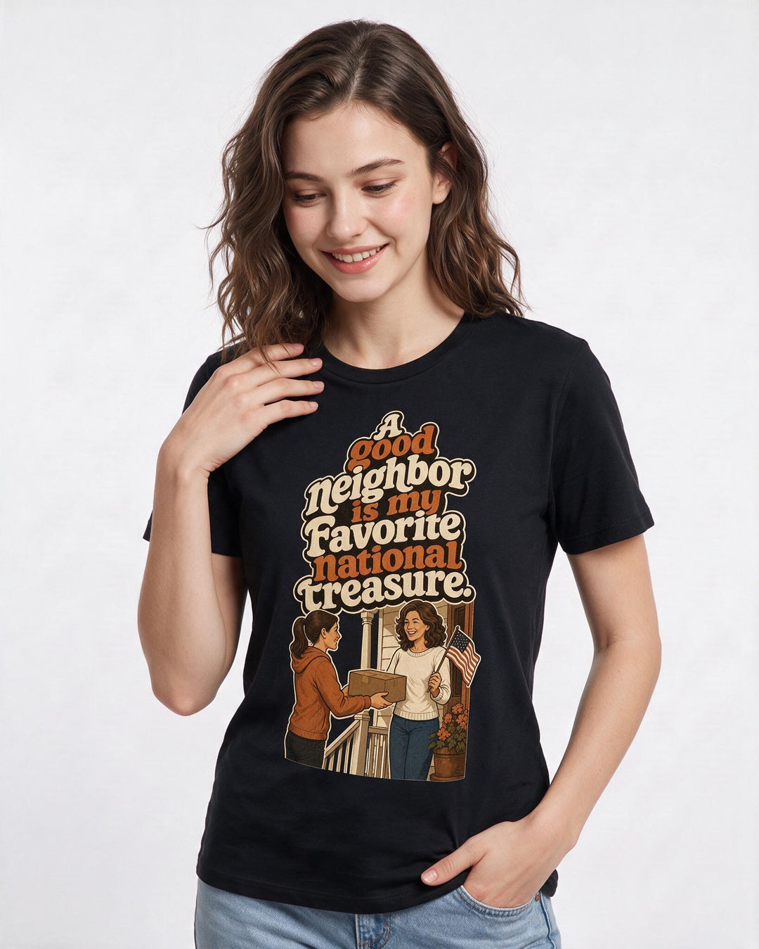 Patriotic Black T-Shirt for Women – Everyday Expression Graphic Tee product image 1