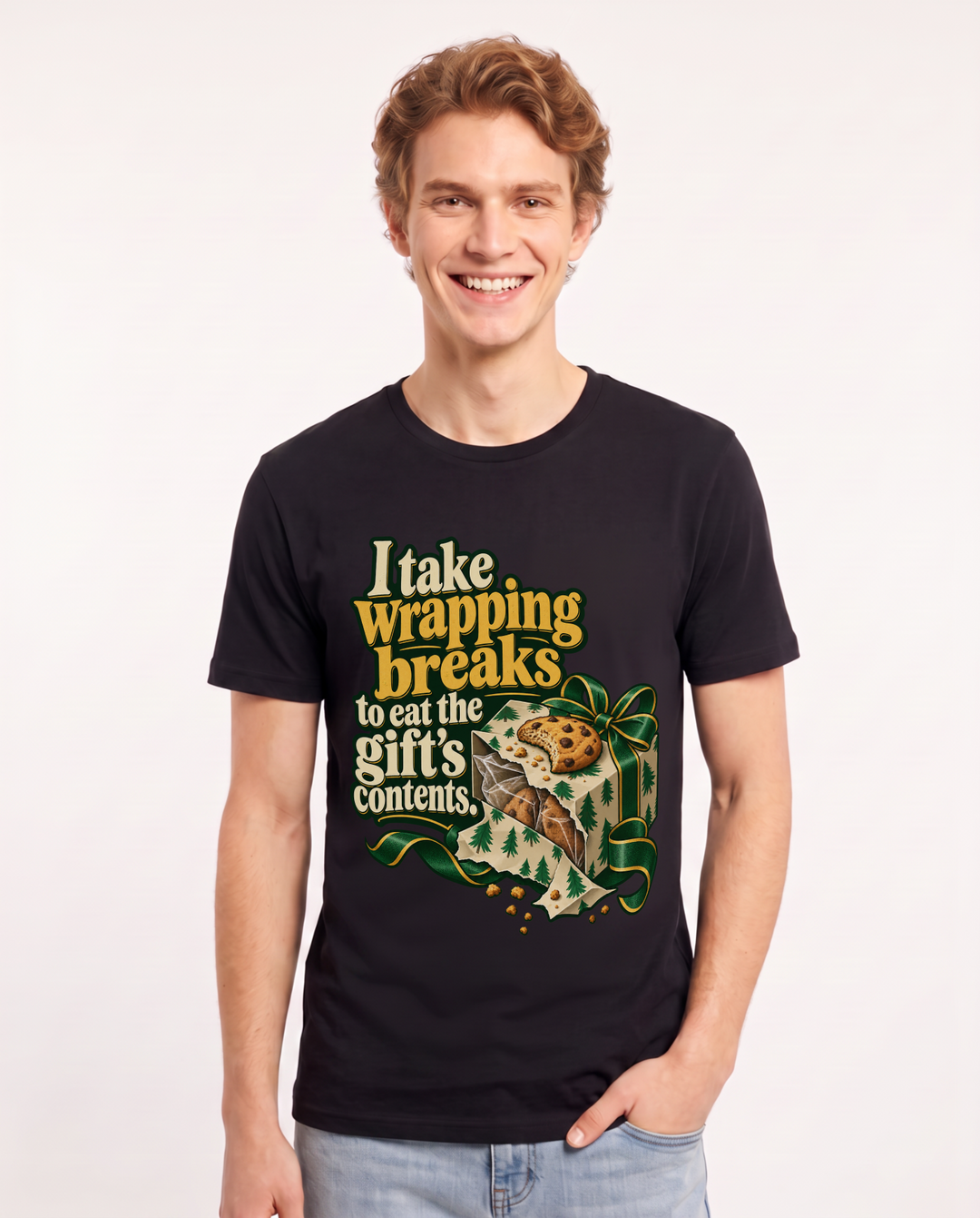 Christmas Black T-Shirt for Men – Holiday Theme Graphic Tee product image 3