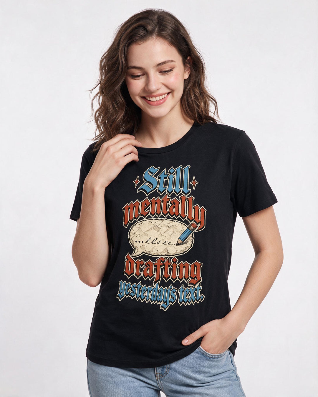Meme Black T-Shirt for Women – Everyday Expression Graphic Tee product image 1