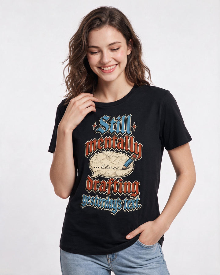 Meme Black T-Shirt for Women – Everyday Expression Graphic Tee product image 1