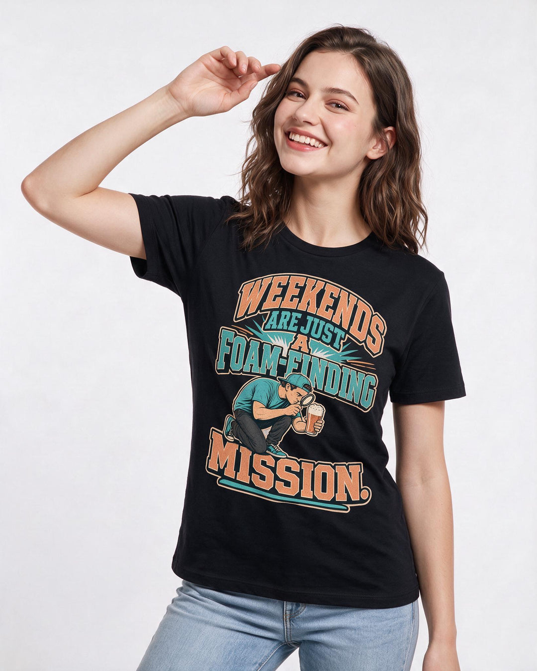 Beer Black T-Shirt for Women – Everyday Expression Graphic Tee product image 1