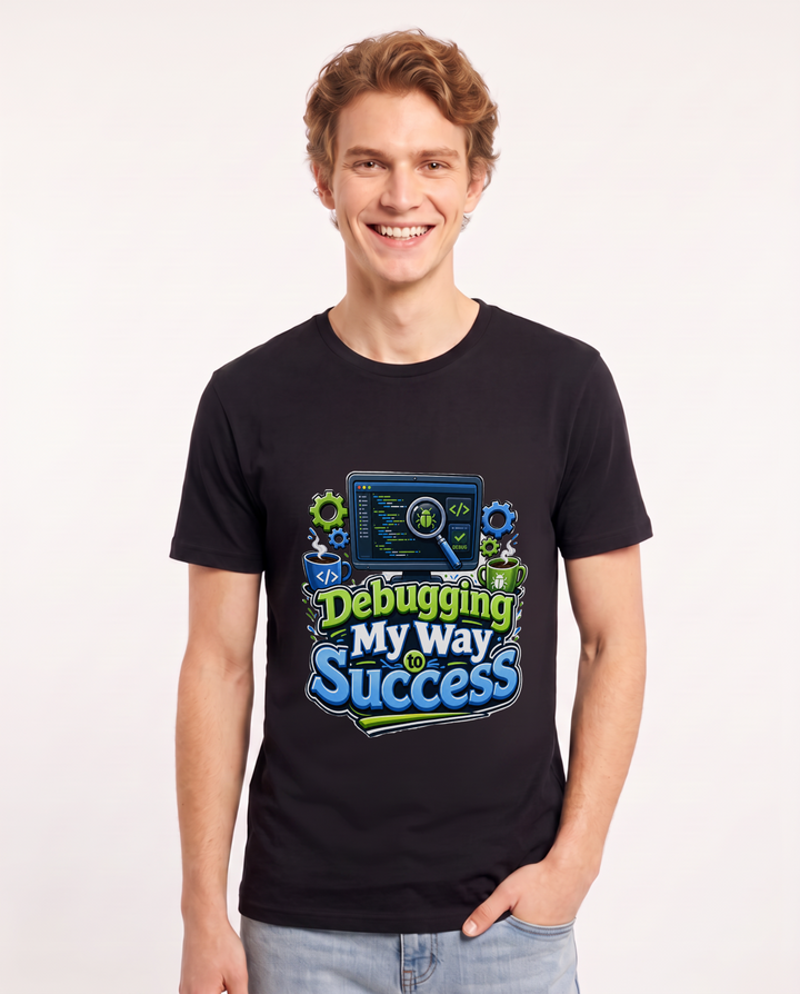Debugging My Way to Success Men's Black T-Shirt product image 2