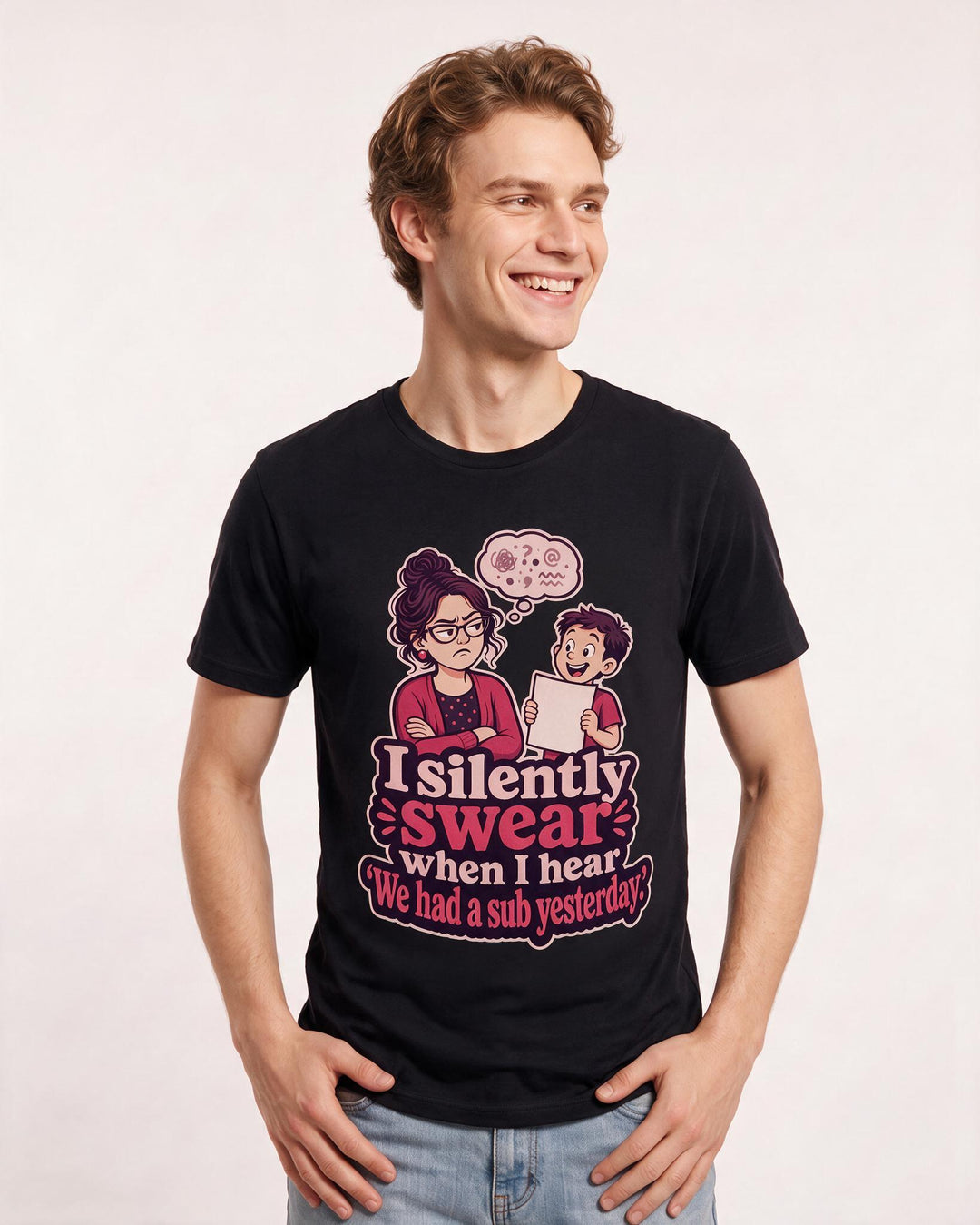 Teacher Black T-Shirt for Men – Everyday Expression Graphic Tee product image 1