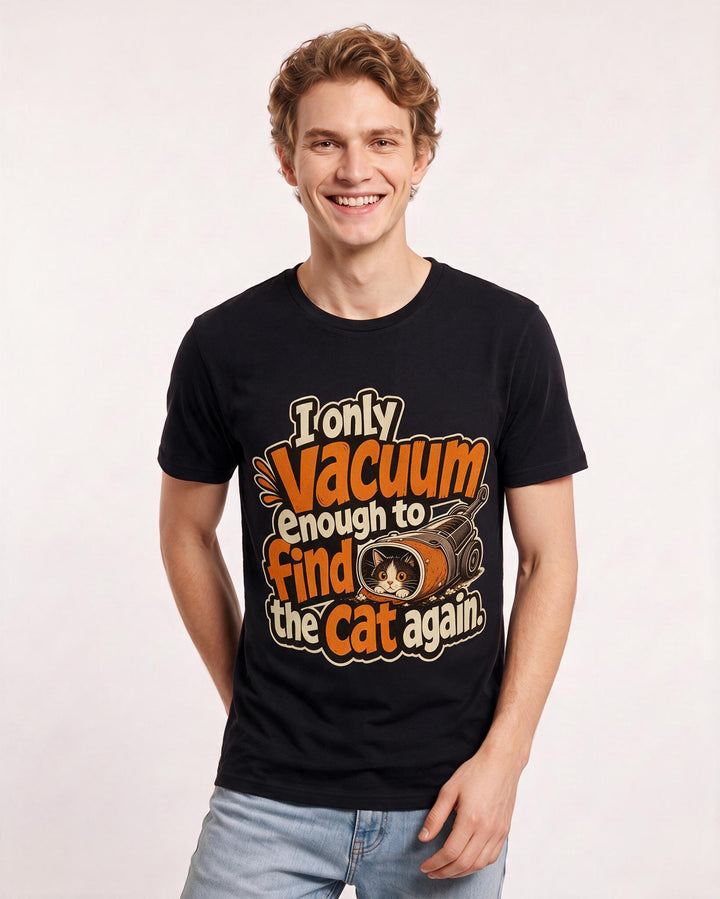 Cat Lover Black T-Shirt for Men – Everyday Expression Graphic Tee product image 1