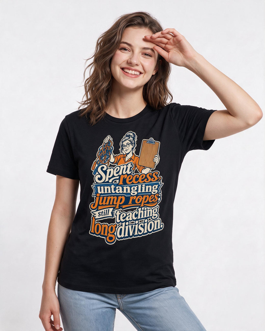 Teacher Black T-Shirt for Women – Everyday Expression Graphic Tee product image 3