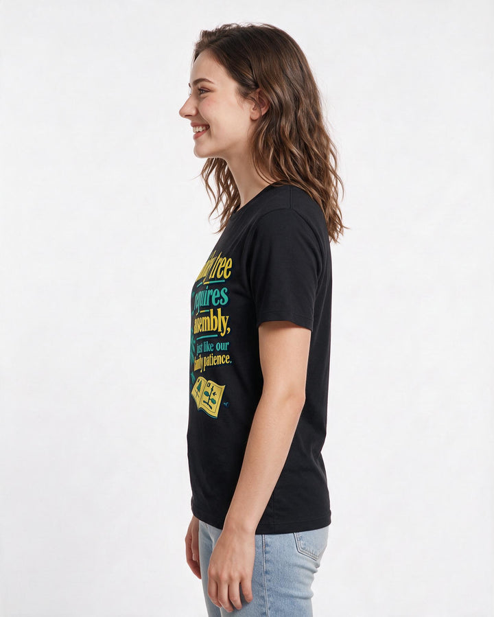 Christmas Black T-Shirt for Women – Holiday Theme Graphic Tee product image 2
