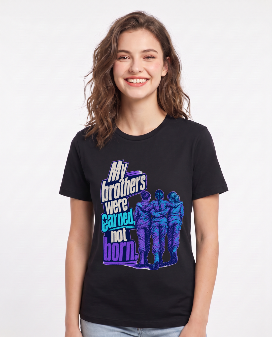 Veteran Black T-Shirt for Women – Everyday Expression Graphic Tee product image 1