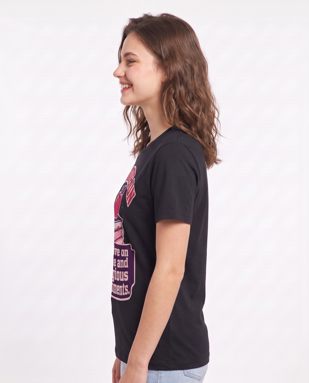 Teacher Gift Women's Black T-Shirt - I survive on caffeine and product image 2