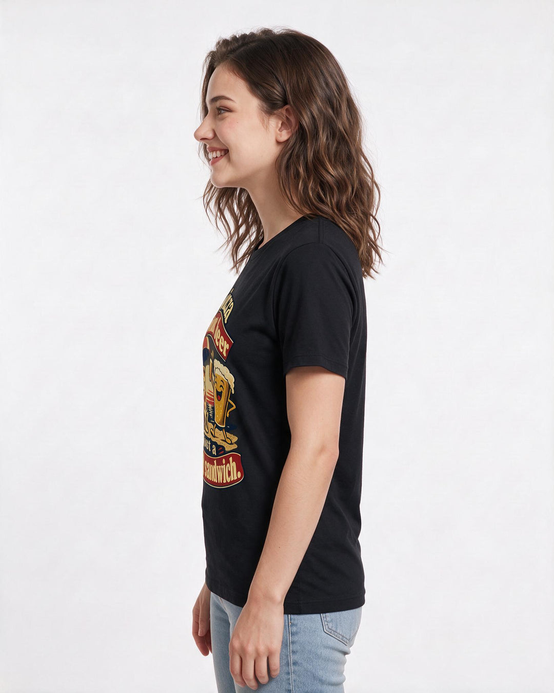 Beer Black T-Shirt for Women – Everyday Expression Graphic Tee product image 2