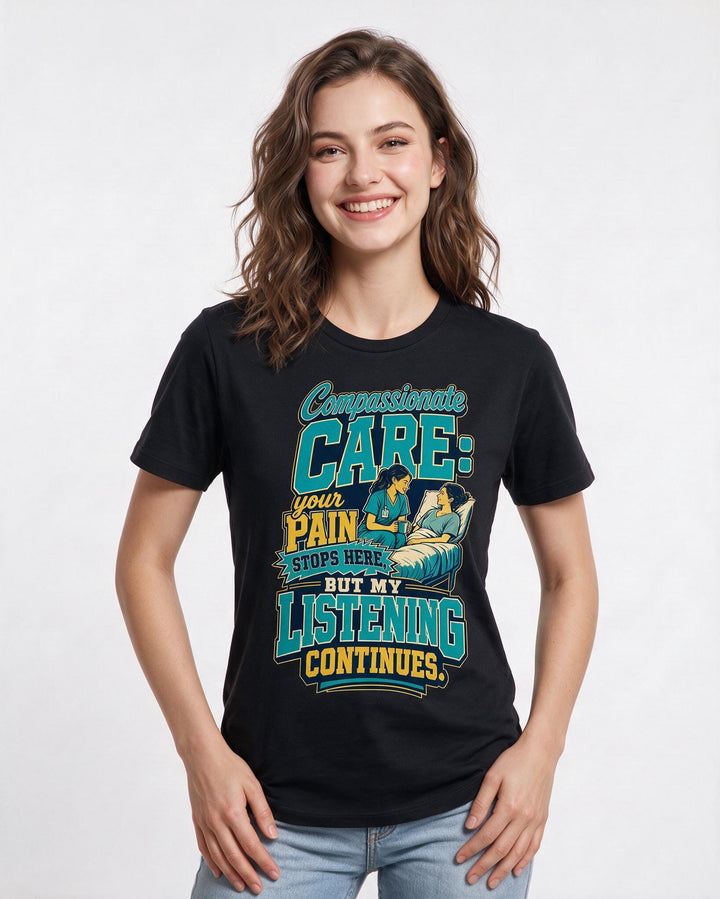 Nurse Black T-Shirt for Women – Nursing Life Graphic Tee product image 1