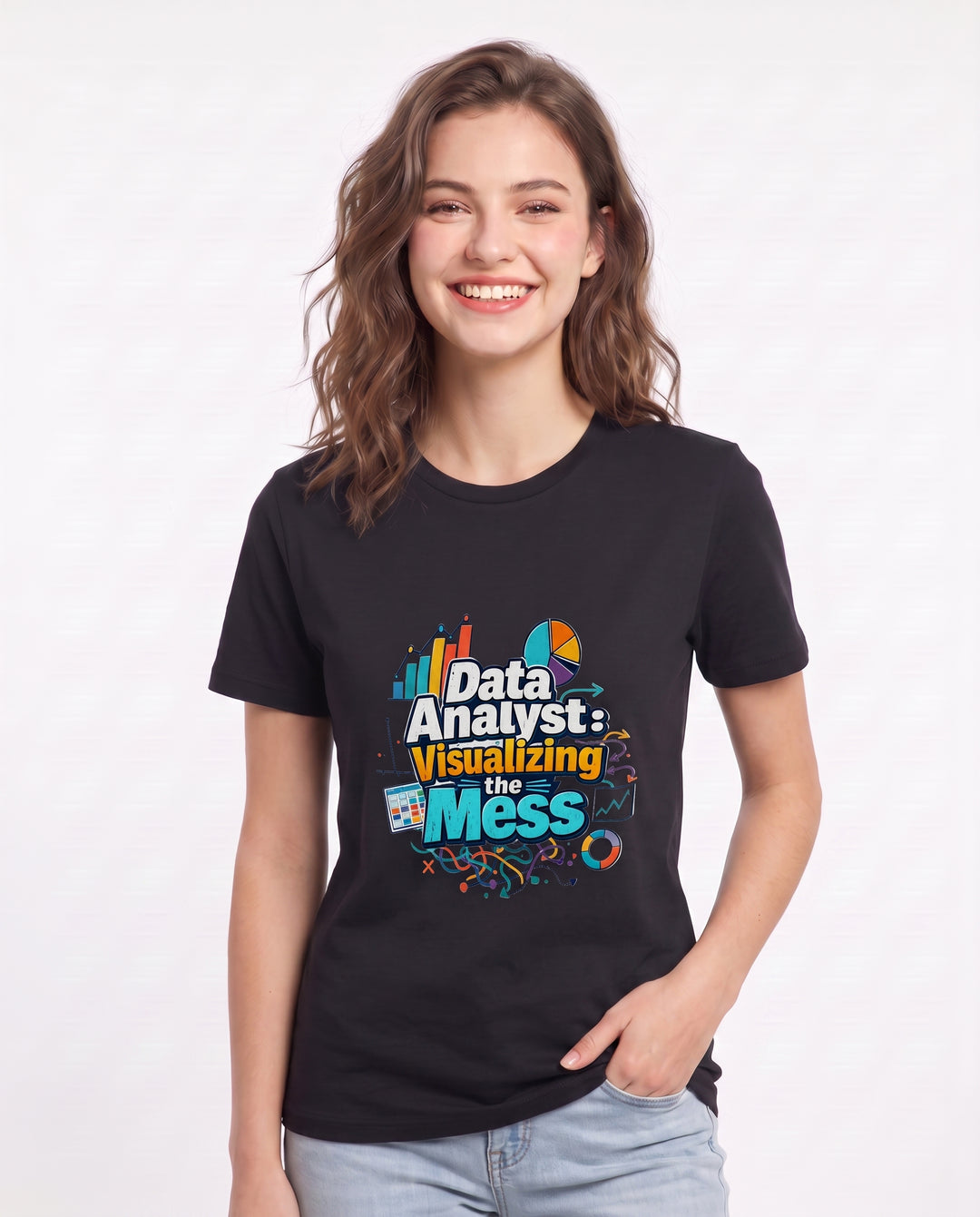 Data Analyst: Visualizing the Mess Women's Black T-Shirt product image 1
