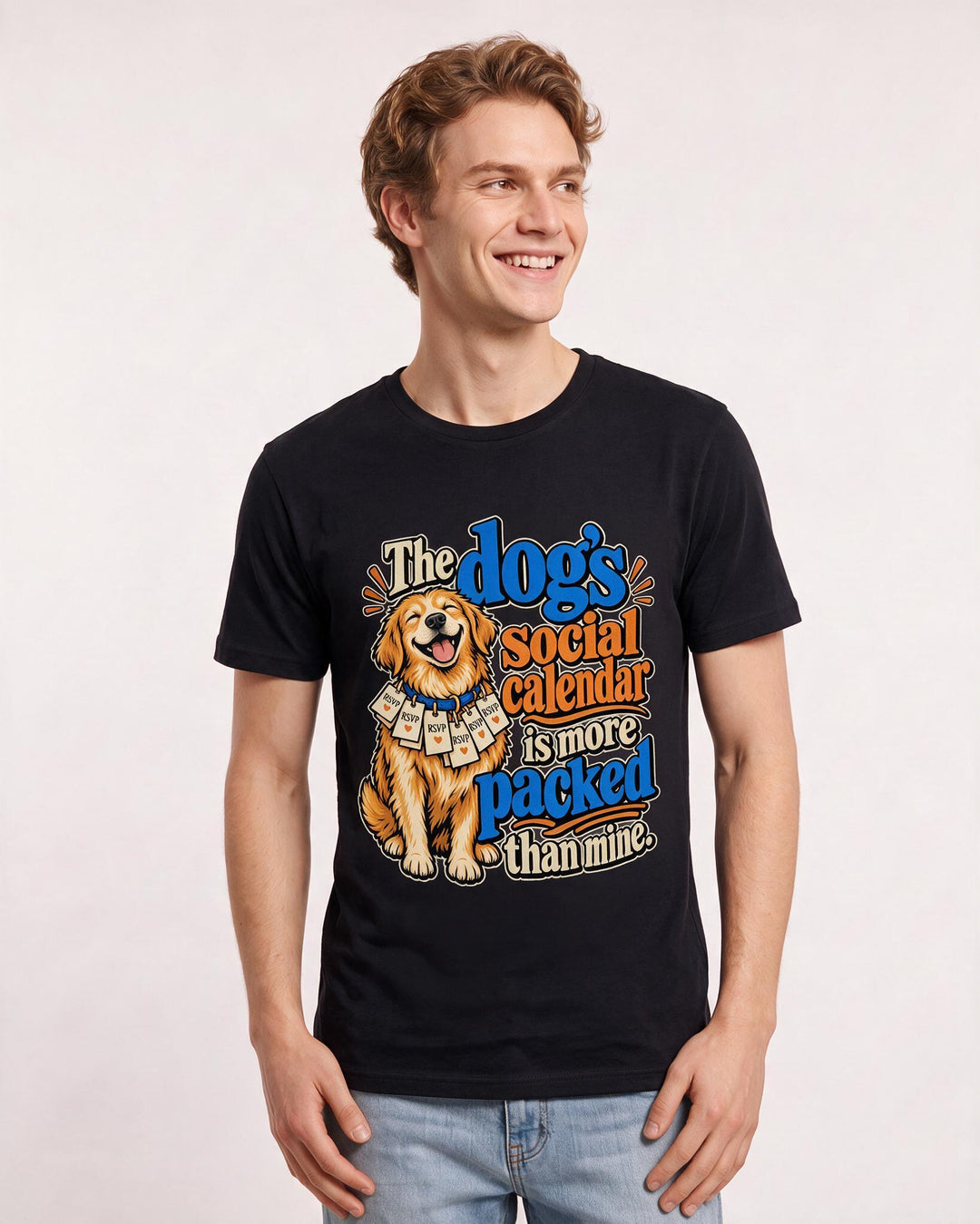 Cat Lover Black T-Shirt for Men – Everyday Expression Graphic Tee product image 1