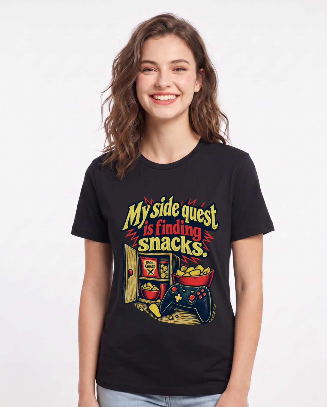 Gaming Black T-Shirt for Women – Game Night Graphic Tee product image 3