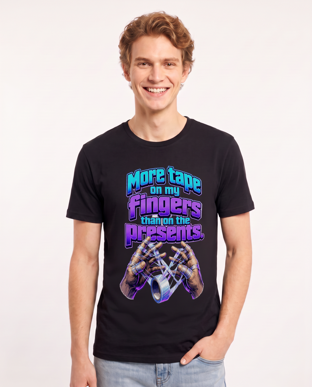 Christmas Black T-Shirt for Men – Holiday Theme Graphic Tee product image 3