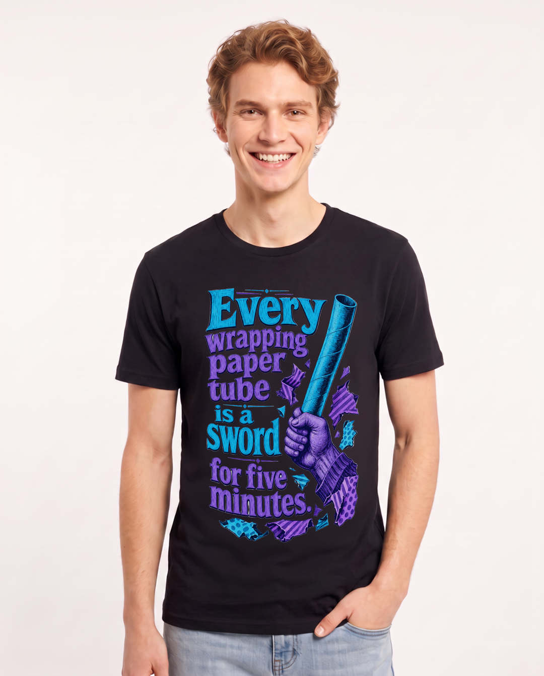 Christmas Black T-Shirt for Men – Holiday Theme Graphic Tee product image 3